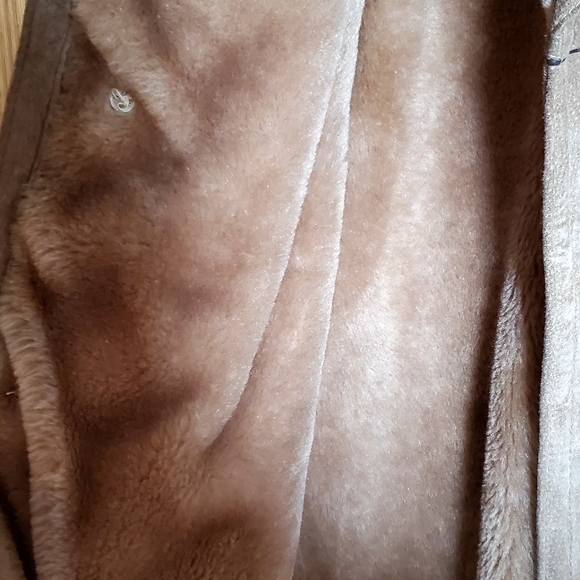 Vintage Jack Fraser Shearling Suede Leather Coat 42 M 70s - Picture 5 of 10